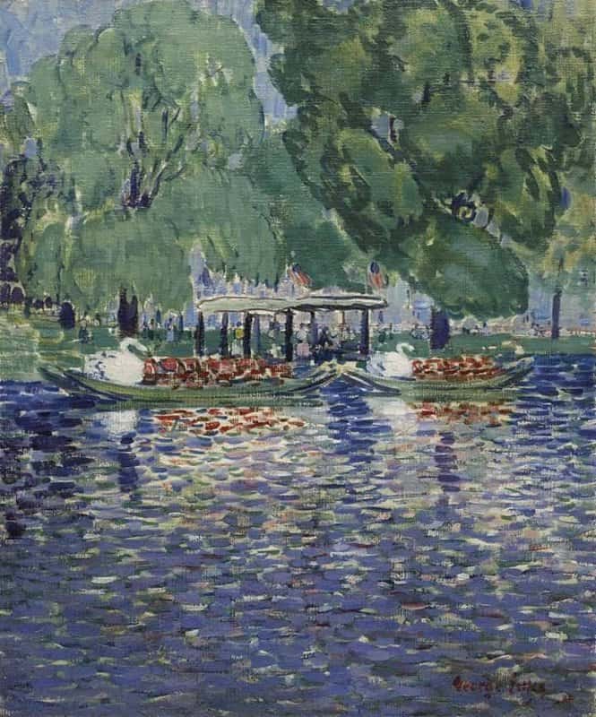 Tableaux sur toile, reproduction de George Benjamin Luks The Swan Boats Ca. 1922