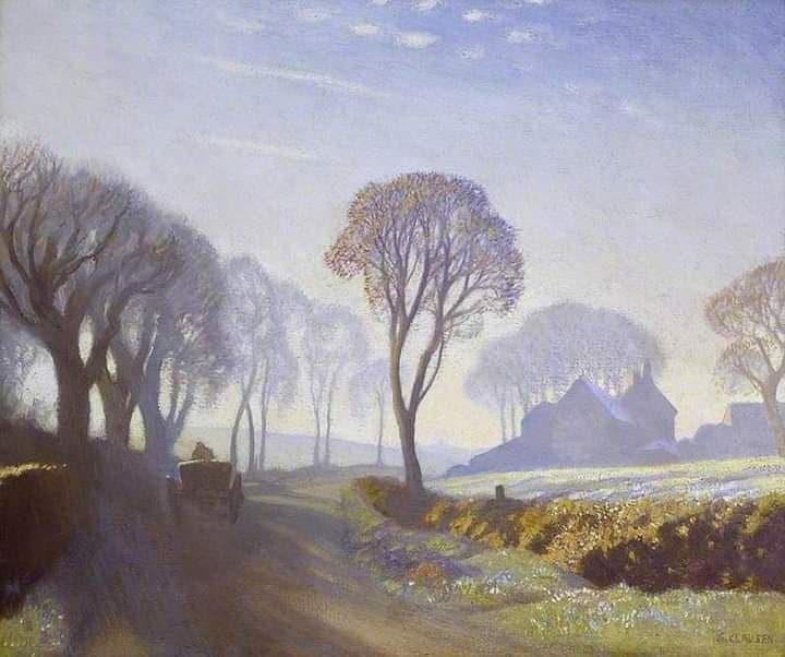Tableaux sur toile, reproduction de George Clausen The Road Winter Morning 1923