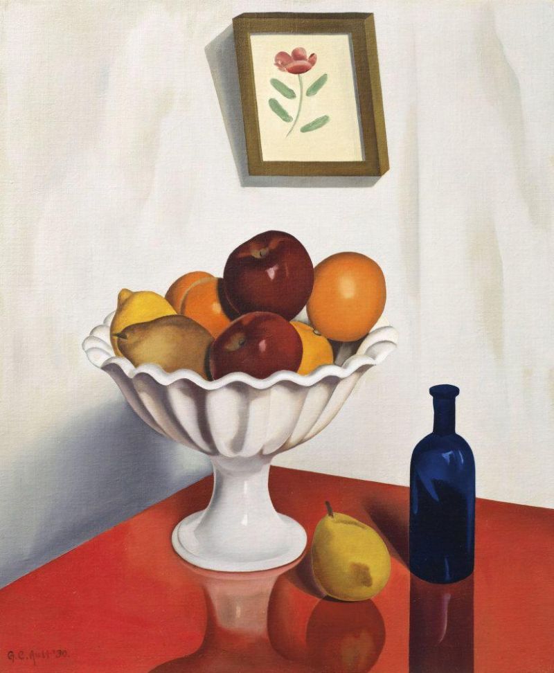 George Copeland Ault Fruit Bowl On Red Oilcloth canvas print