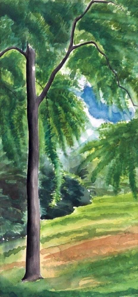 George Copeland Ault Landscape With A Tall Tree canvas print