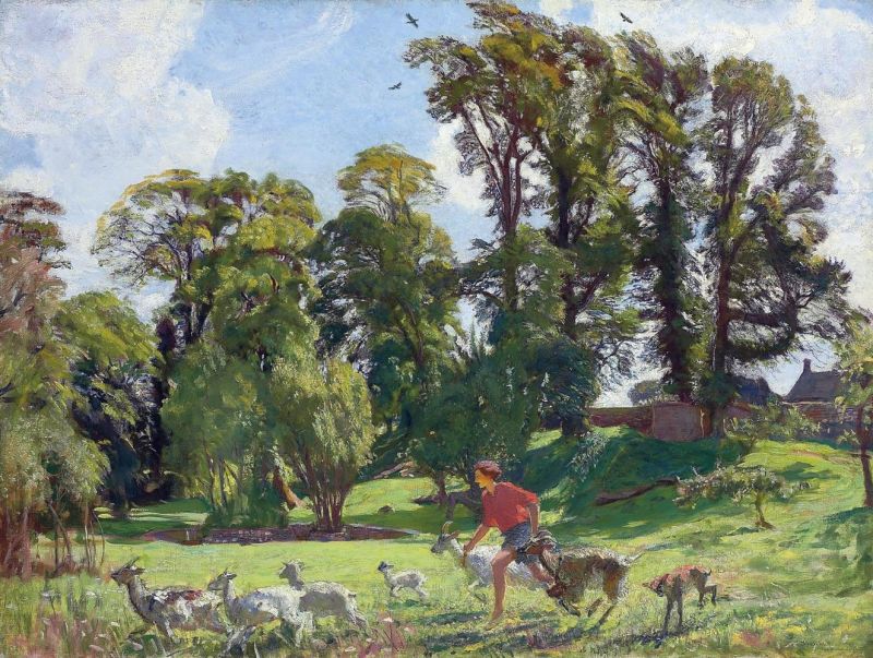 George Spencer Watson Mary In The Gardens Dunshay canvas print