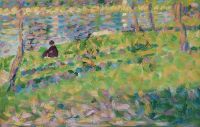 Georges Seurat Paysage Homme Assis C. 1884-85