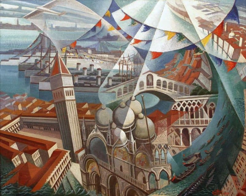 Tableaux sur toile, reproduction de Gerardo Dottori Venezia Festa