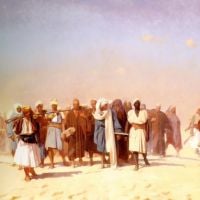 Reclutas egipcios de Gerome cruzando el desierto