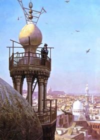 Gerome Jean Leon A Muezzin Calling From The Top Of A Minaret The Faithful To Prayer