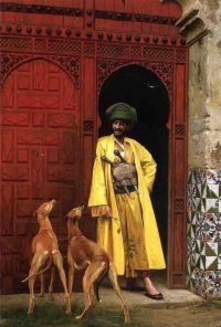 Gerome Jean Leon Ein Araber und seine Hunde 1875
