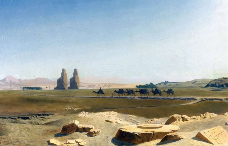 Gerome Jean Leon Caravan Passing The Colossi Of Memnon Thebes 1856 canvas print