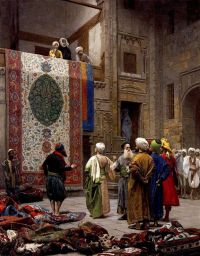 Gerome Jean Leon Carpet Merchant In Cairo Ca. 1887