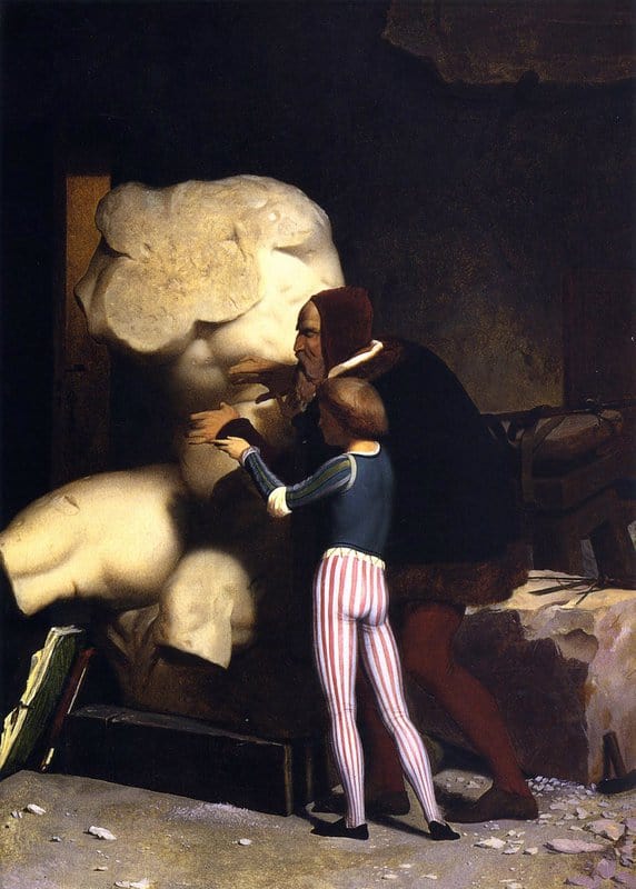 Gerome Jean Leon Michelangelo Being Shown The Belvedere Torso 1849 canvas print
