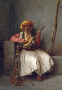 Gerome Jean Leon The Mandolin Player 1858 canvas print