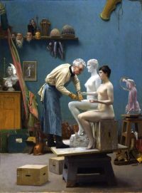 Gerome Jean Leon Working In Marble Or The Artist Sculpting Tanagra canvas print