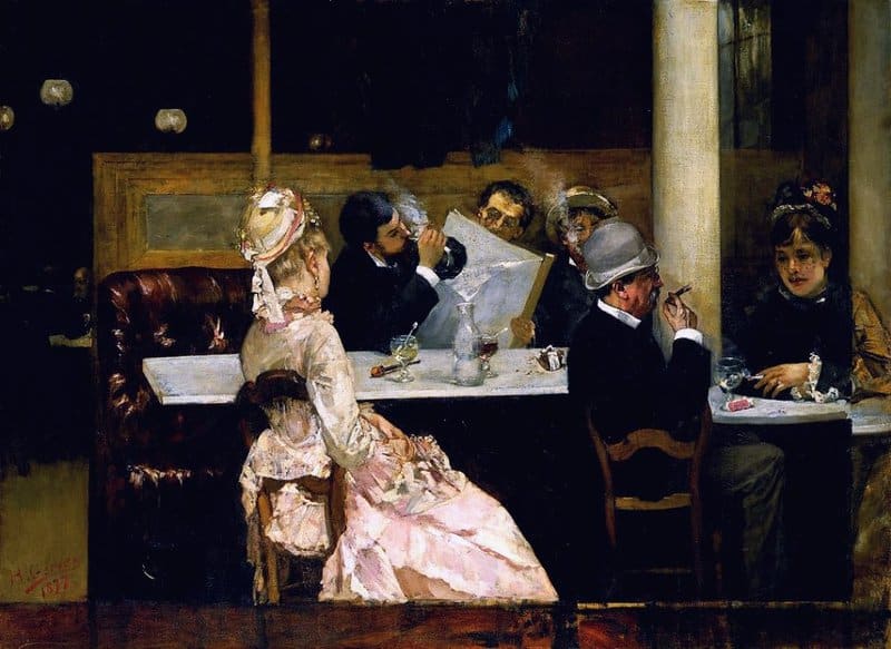 Gervex Henri Cafe Scene In Paris 1877 canvas print