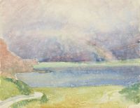 Giacometti Giovanni Blick Von Maloja Auf Den Silsersee Mit Regenbogen
