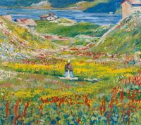 Giacometti Giovanni Bluhende Wiesen Bei Maloja.valle Fiorita 1912 24 طباعة قماشية