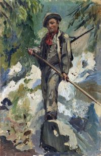 Giacometti Giovanni Junger Mann Auf Felsblock 1894