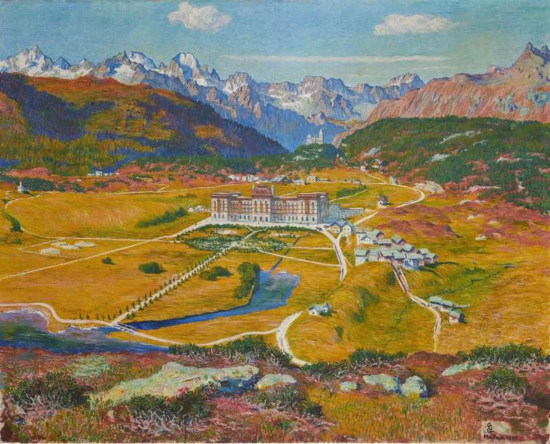 Giacometti Giovanni Vista Su Maloggia Con L Albergo Palace 1899 canvas print