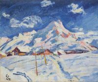 Giacometti Giovanni Winterlandschaft Bei Maloja Blick Gegen Den Piz Da La Margna Ca. 1924 25 canvas print
