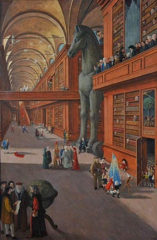 Tableaux sur toile, reproduction de Gianfilippo Usellini The Magic Library