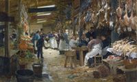 جيلبرت فيكتور غابرييل السوق الباريسي 1885
