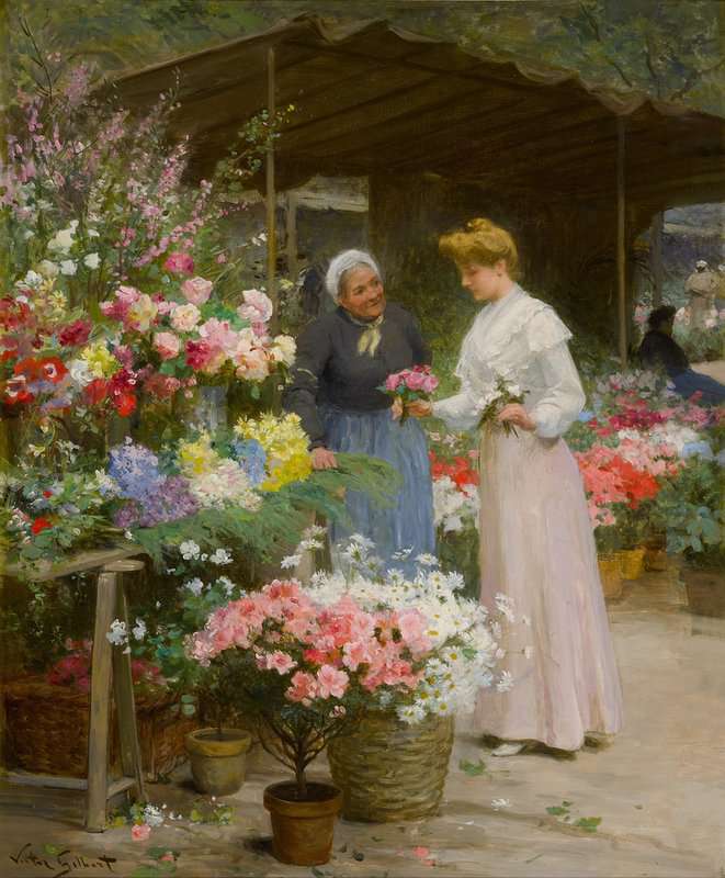 Gilbert Victor Gabriel Marche Aux Fleurs De La Madeleine L Embarras Du Choix canvas print