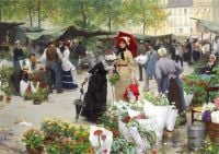 Gilbert Victor Gabriel The Flower Market canvas print