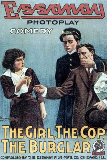Stampa su tela Girl The Cop The Burglar The 1914 1a3 Movie Poster