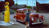 Girl Posing In Front Of A Car Missouri 1939 canvas print