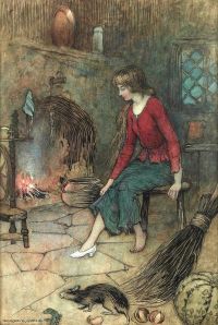 Goble Warwick Cinderella Trying On Her Glass Slipper By The Hearth