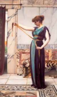 لوحة Godward John William A Pompeian Lady 1891