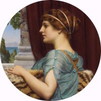 لوحة Godward John William A Pompeian Lady 1904