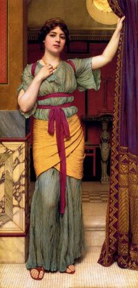 لوحة Godward John William A Pompeian Lady 1916