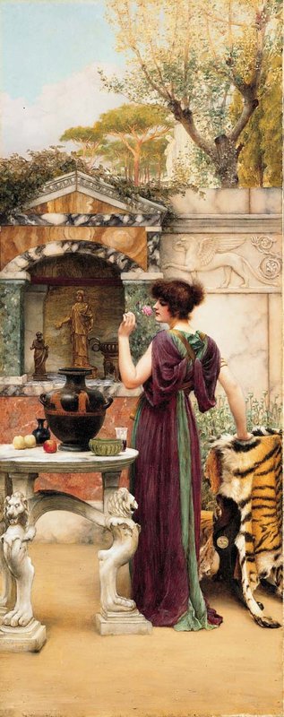 Godward John William At The Garden Shrine Pompeii 1892 canvas print