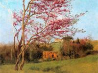 لوحة Godward John William Blossoming Red Almond مطبوعة