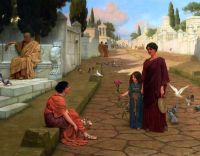 Godward John William Outside The Gate Of Pompeii 1905 canvas print