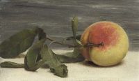 Godward John William Still Life Of Peach With Twig Ca. 1912 canvas print