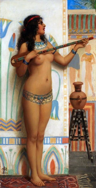 Godward John William Study For An Egyptian Minstrel 1906 canvas print