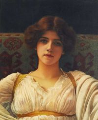 جون ويليام Godward Study Of A Head In Drapery Miss Ethel Warwick 1898