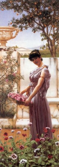 لوحة Godward John William The Flowers Of Venus 1890 على القماش