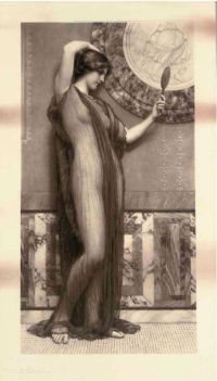 لوحة Godward John William The Looking Glass 1899 على القماش