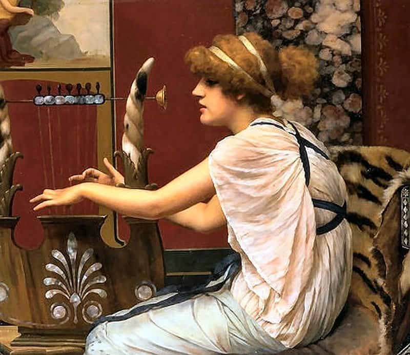 Godward John William The Muse Erato At Her Lyre 1895 canvas print