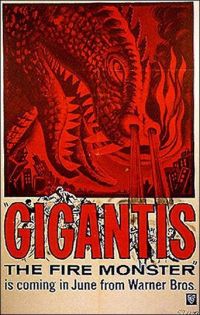 Godzilla Gigantis The Fire Monster 2 영화 포스터 캔버스 프린트