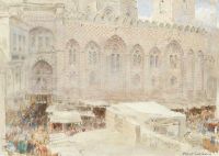 Leinwanddruck von Goodwin Albert A Market At The Qalawun Complex Cairo