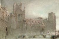 Goodwin Albert A Procession By The North Porch of Wells Cathedral Somerset 1920 Leinwanddruck