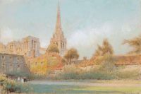Goodwin Albert Chichester Cathedral Angesehen von Bishop S Palace Gardens 1915 17 Leinwanddruck