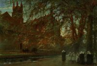 Goodwin Albert Cloister Garden Leinwanddruck der Kathedrale von Winchester