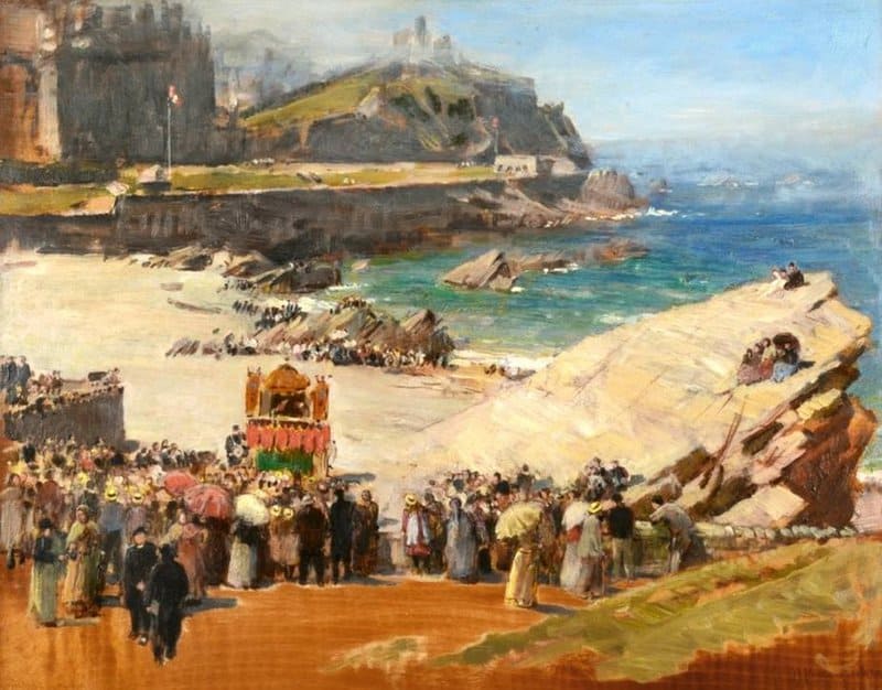 Goodwin Albert Punch And Judy On The Beach At Ilfracombe 1897 canvas print