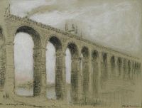 Goodwin Albert Die Eisenbahnbrücke Berwick auf Tweed-Leinwanddruck