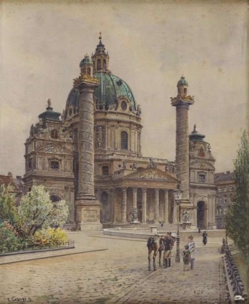 Graner Ernst Die Karlskirche In Wien 1916 canvas print