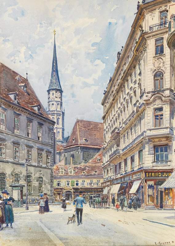 Graner Ernst Stallburggasse With View Of St. Michael S Church canvas print