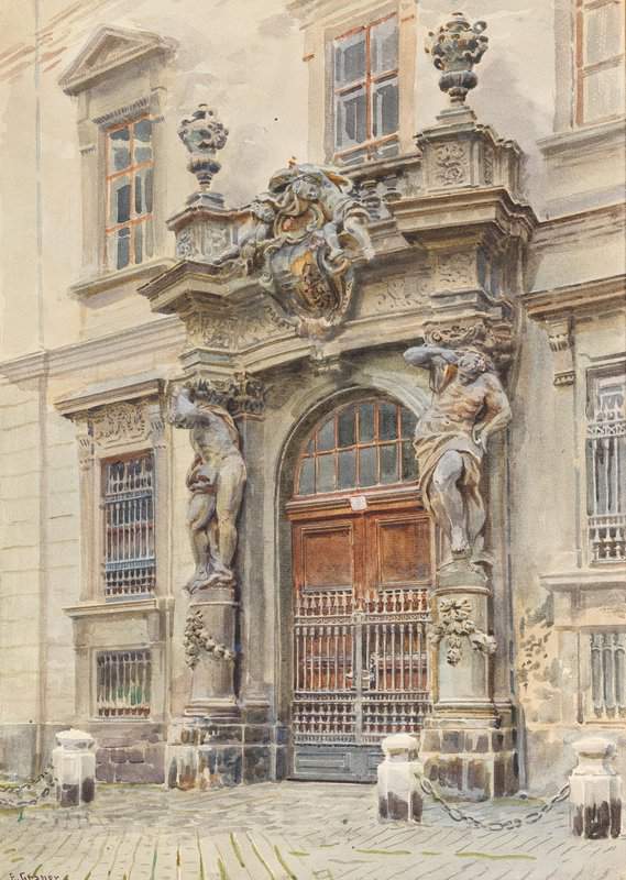 Graner Ernst The Gate Of Liechtenstein Palace In The 1st District canvas print